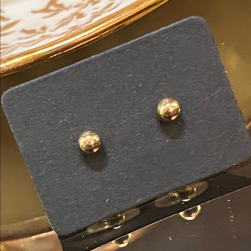 Tiny Gold Ball Stud Earrings